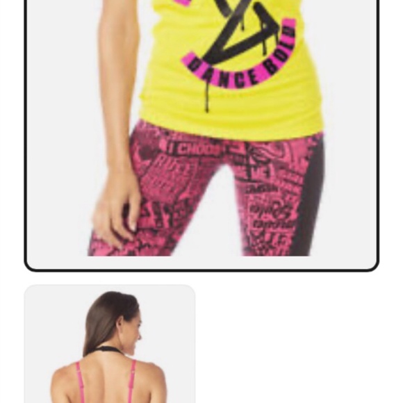 Authentic Zumba Dance Bold Halter Top - Yellow , Large, New! - Picture 3 of 8